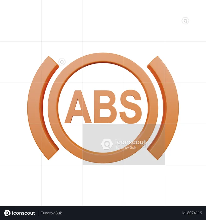 Sistema de frenos antibloqueo (ABS)  3D Icon