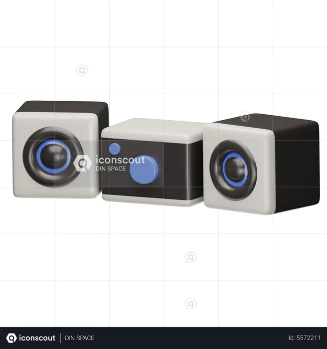 Sistema de áudio  3D Icon