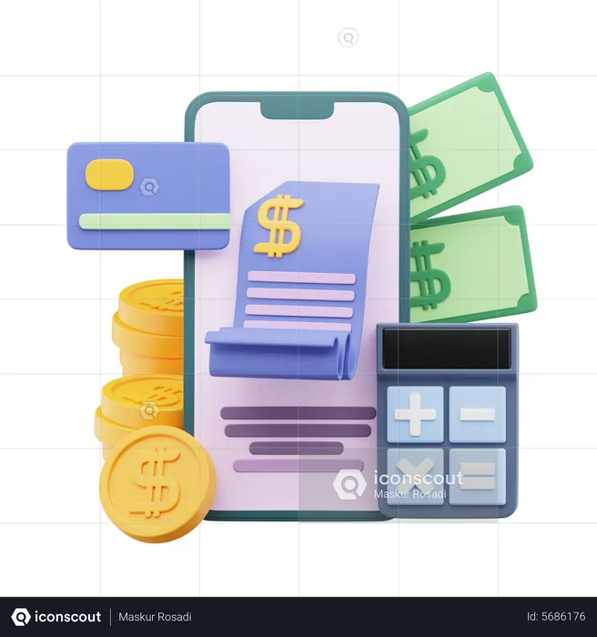 Sistema bancario en línea  3D Illustration