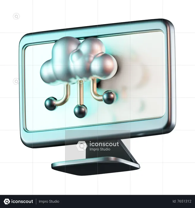 Sistema de computación en la nube  3D Icon