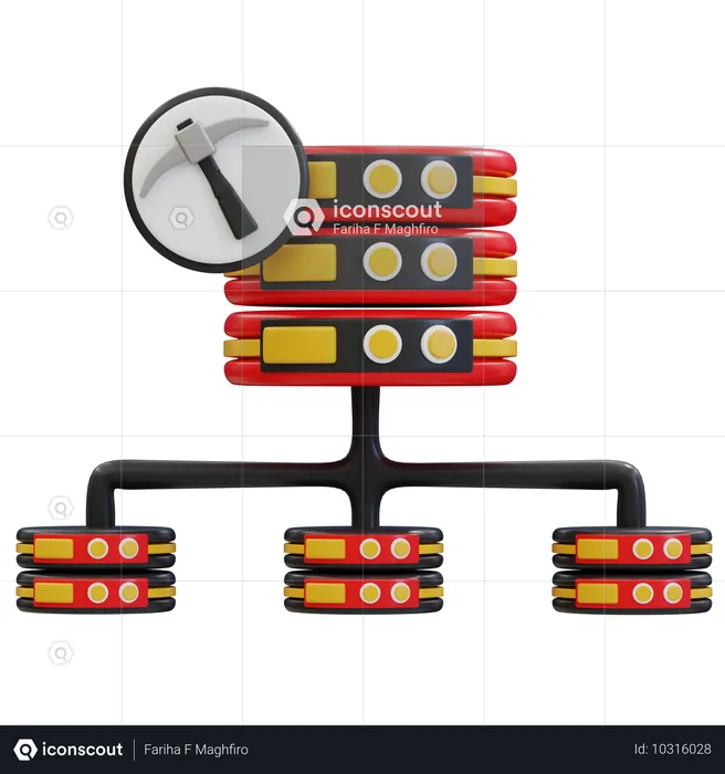 Visualização do Sistema de Gerenciamento de Banco de Dados  3D Icon