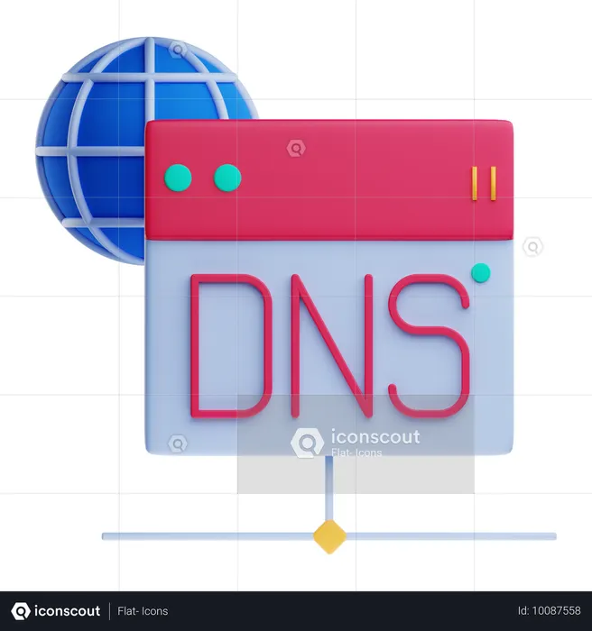 Sistema de nombres de dominio del servidor DNS  3D Icon