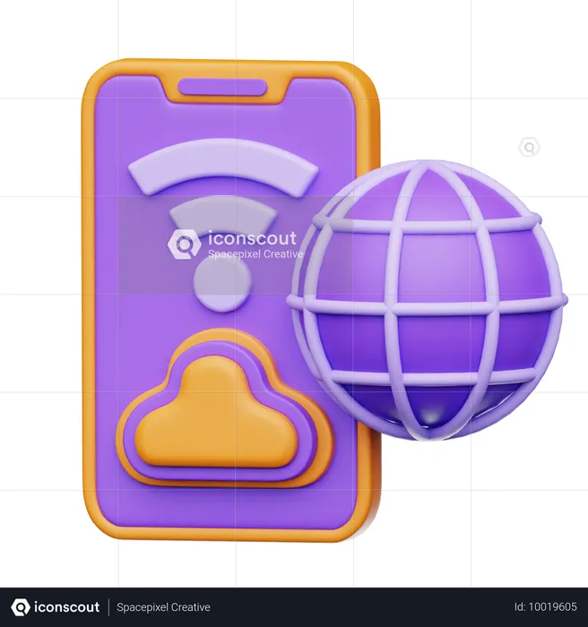 Sistema em nuvem  3D Icon