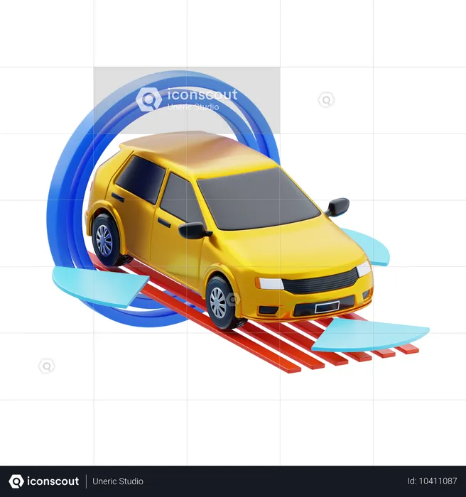 Sistemas avanzados de asistencia al conductor (ADAS)  3D Icon