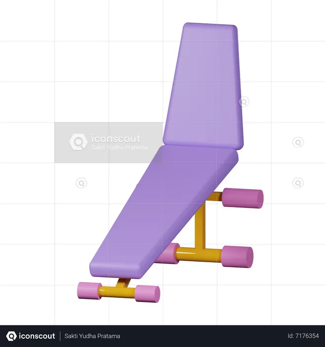 Sit Up Bench  3D Icon