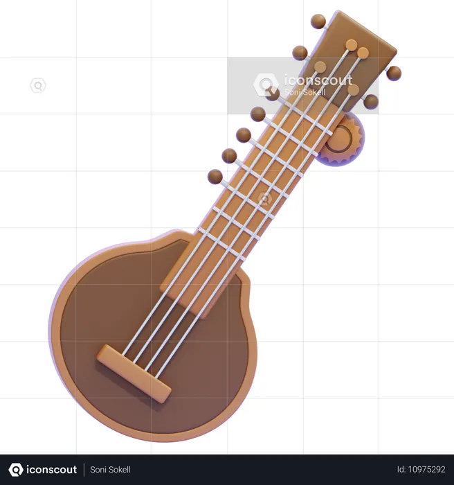 Sitar  3D Icon