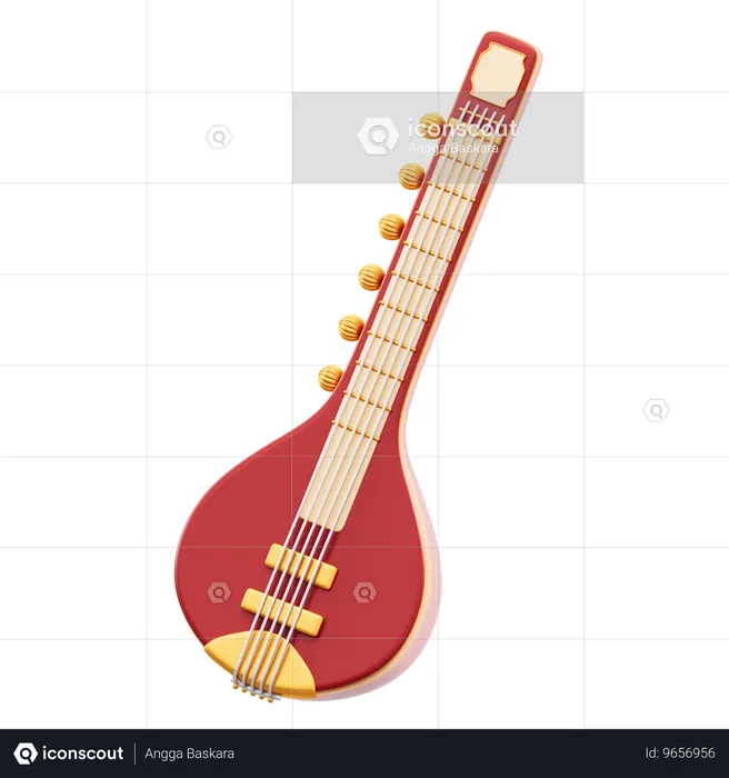 Sitar  3D Icon