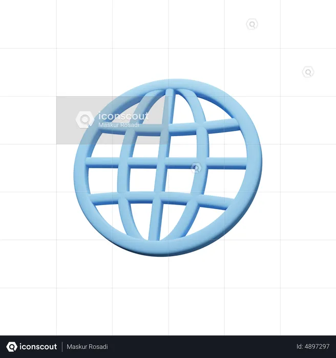 Local na rede Internet  3D Icon