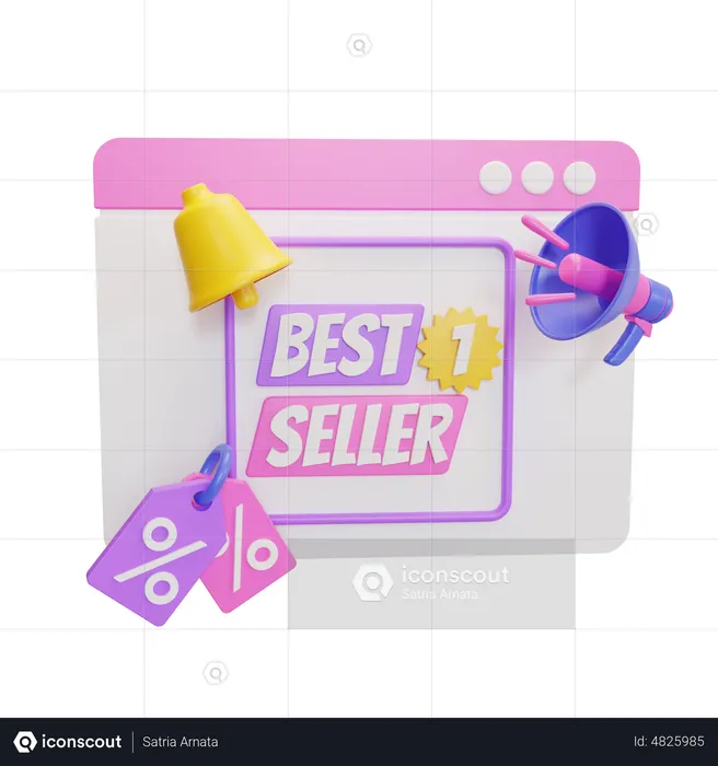 Site de best-sellers en ligne  3D Illustration