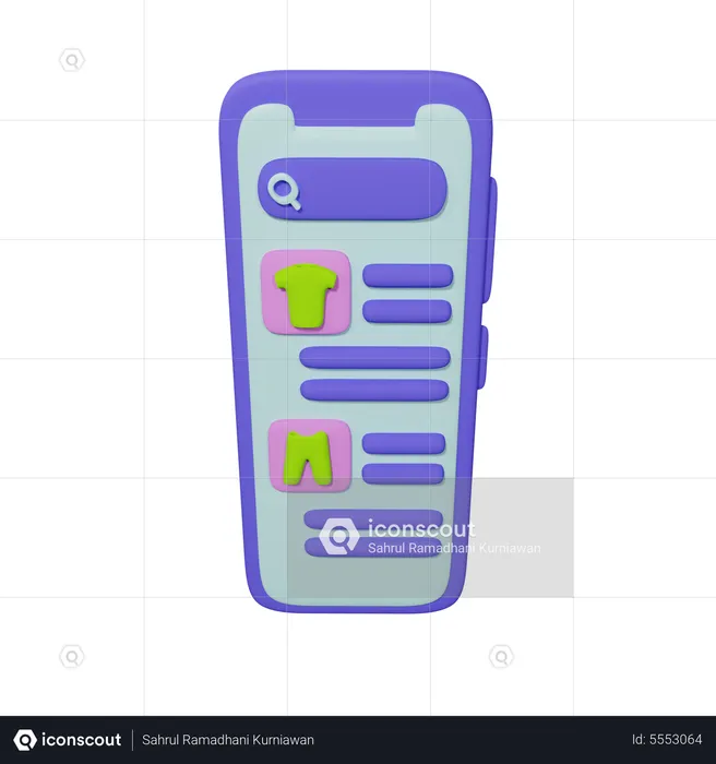 Site de comércio eletrônico  3D Icon