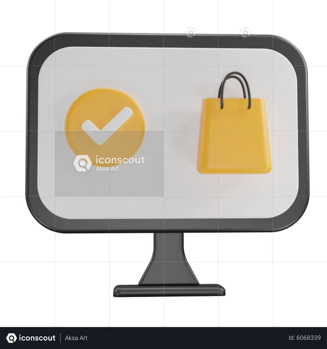 Site de comércio eletrônico  3D Icon