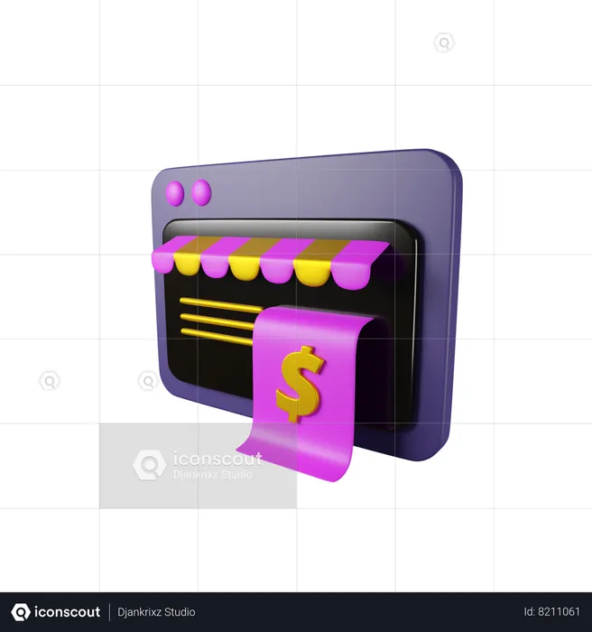 Site de compras  3D Icon