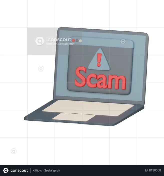 Site fraudulento  3D Icon