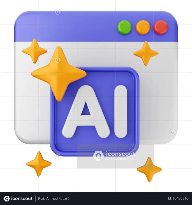 Site internet intelligence artificielle  3D Icon