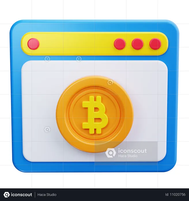 Site Web Bitcoin  3D Icon