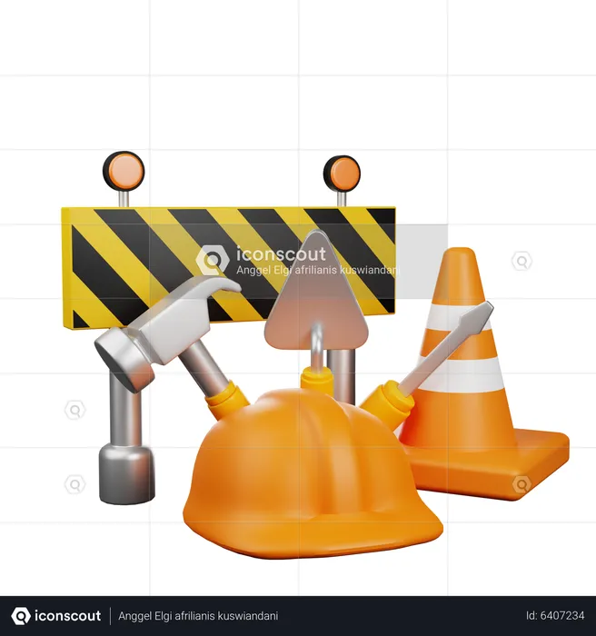 Sitio de construcción  3D Icon