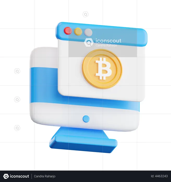 Sitio web bitcoin  3D Illustration