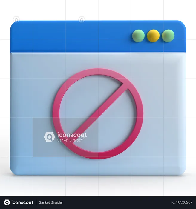 Bloqueo de sitio web  3D Icon