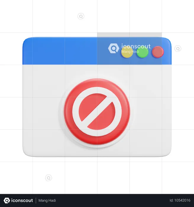 Sitio web bloqueado  3D Icon