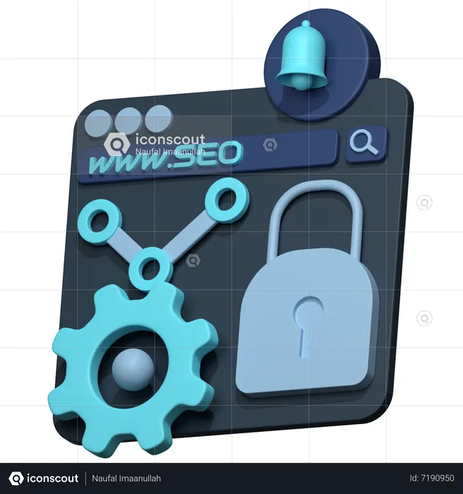 Bloqueo del sitio web  3D Icon