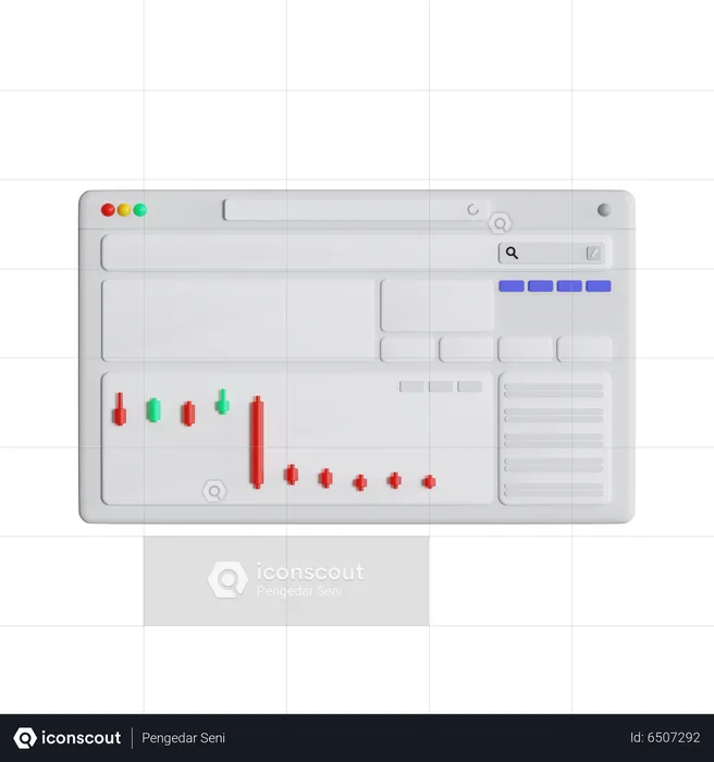 Sitio web del mercado criptográfico  3D Icon