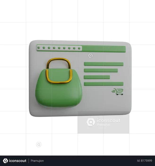 Sitio web de compras  3D Icon