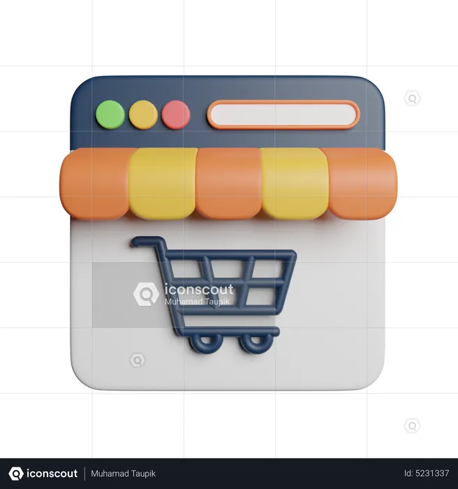 Sitio web de compras  3D Icon