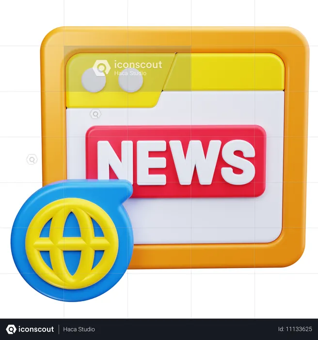 Sitio web de noticias  3D Icon