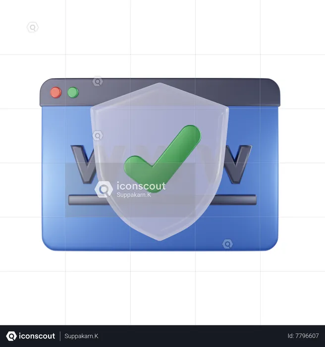 Sitio web de protección  3D Icon