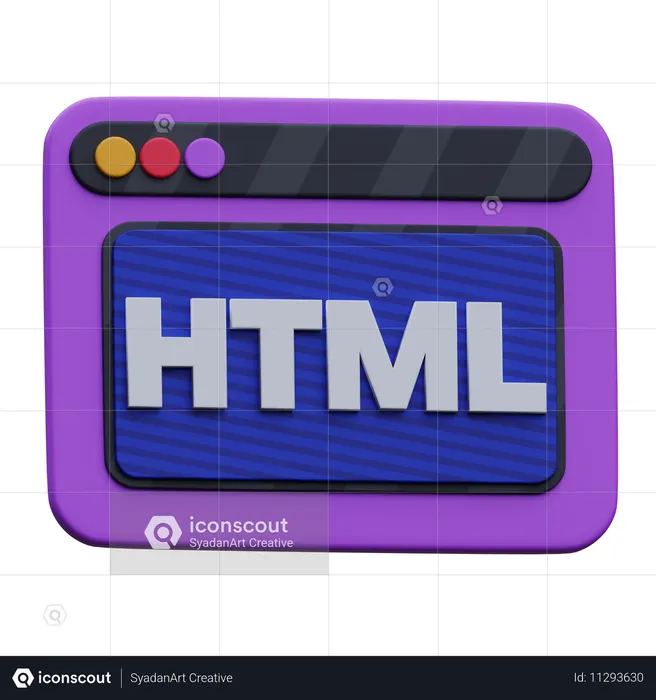 Sitio web html  3D Icon