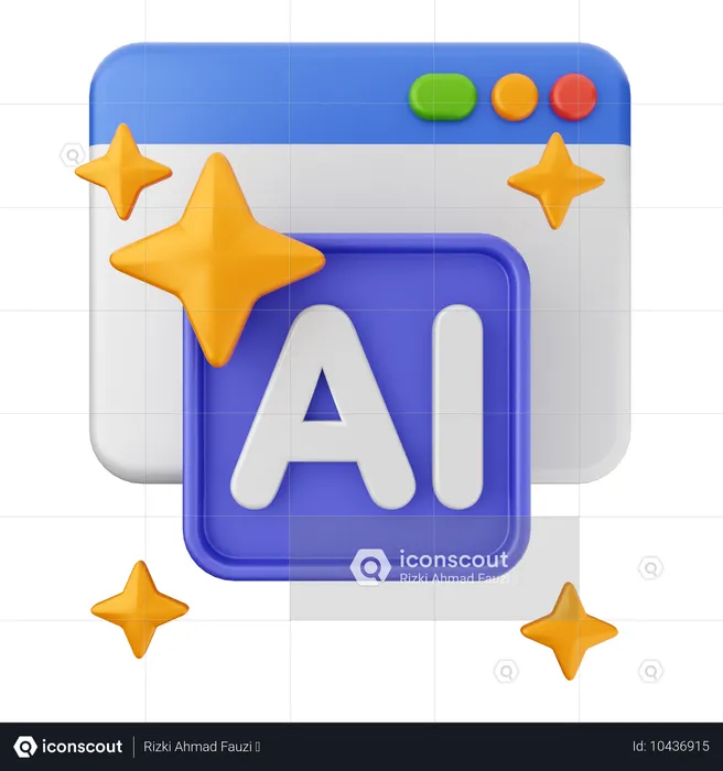 Sitio web de inteligencia artificial  3D Icon