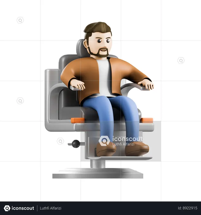 Sitting in chair  3D Icon