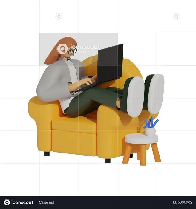 Sitting Pretty, A Guide to Sofa-Based Productivity  3D Illustration