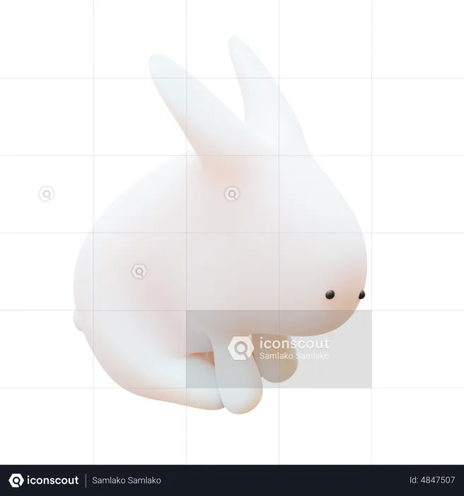 Sitting Rabbit 3D Icon