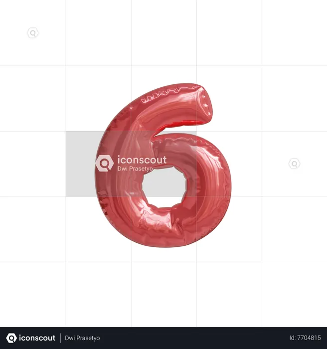 Six  3D Icon