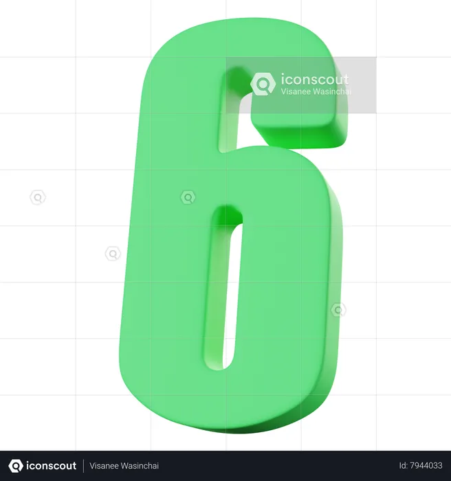 Six  3D Icon