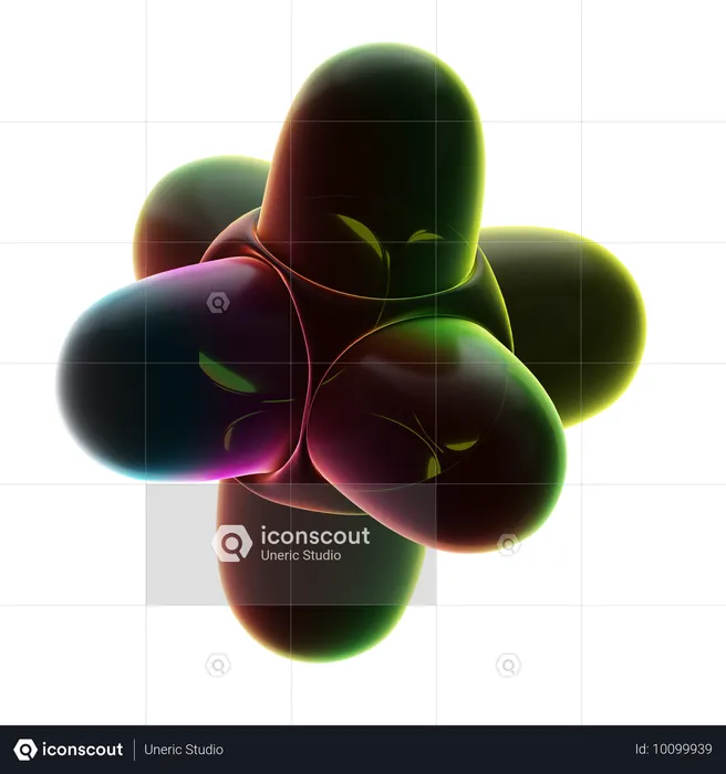 Six Capsule Neon Abstract  3D Icon