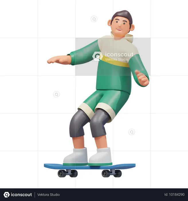 Skateboard Pose  3D Icon