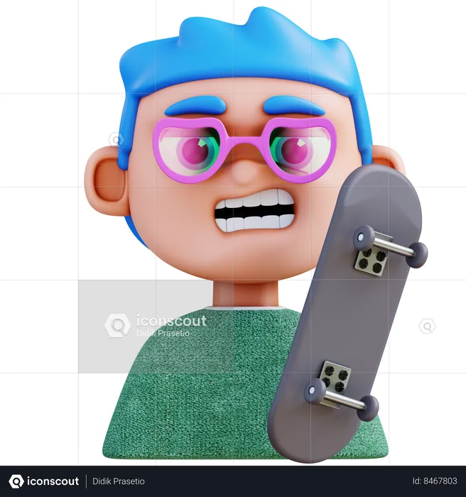 Skateboarder Player  3D Icon