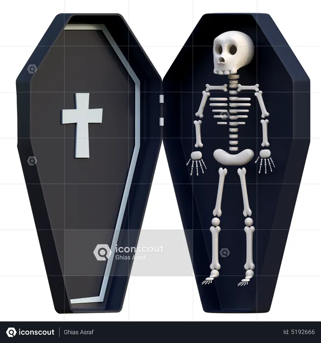 Skeleton In Coffin  3D Icon