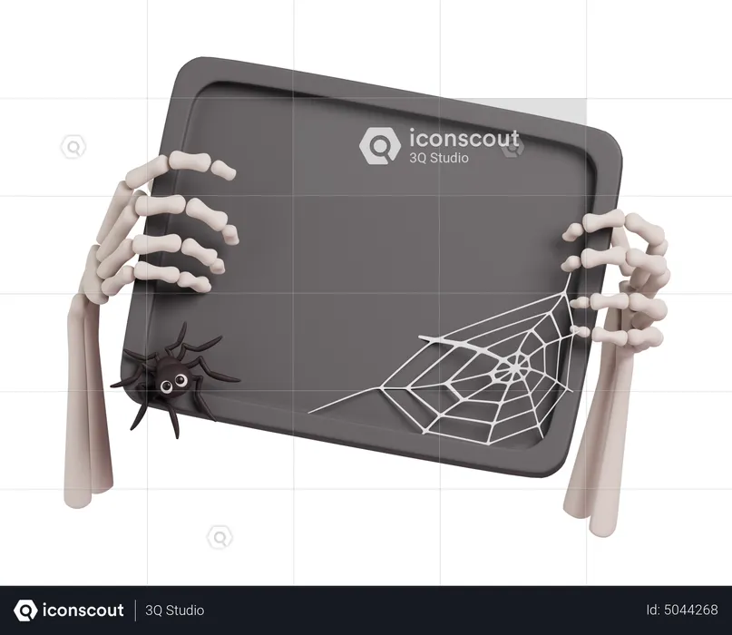 Skeletthand mit einem Schild  3D Icon