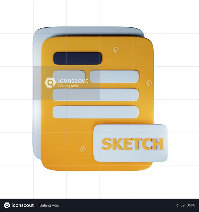 Sketch file extension  3D Icon