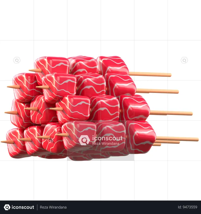Skewered Meat  3D Icon