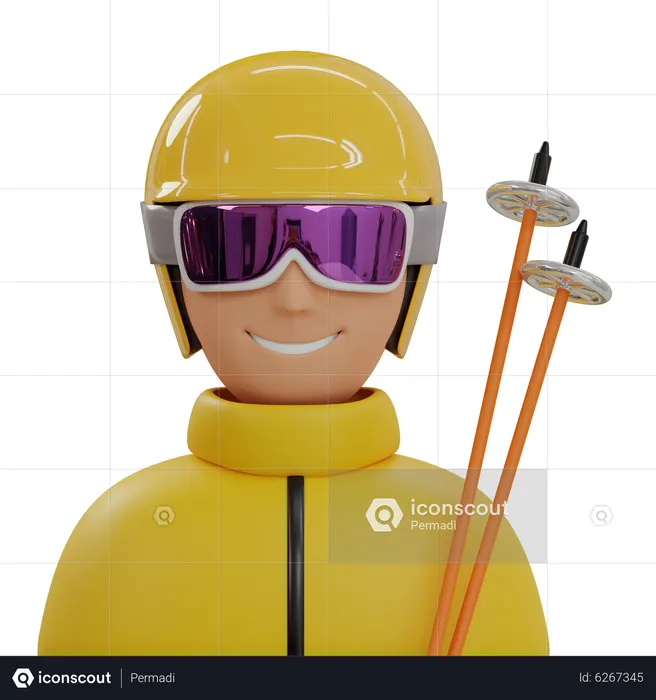 Ski  3D Icon
