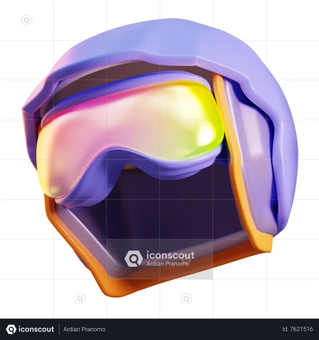 Ski Helmet  3D Icon