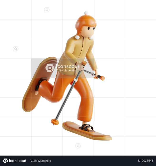 Skiing  3D Icon