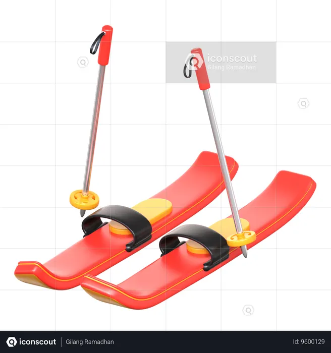 Skiing  3D Icon