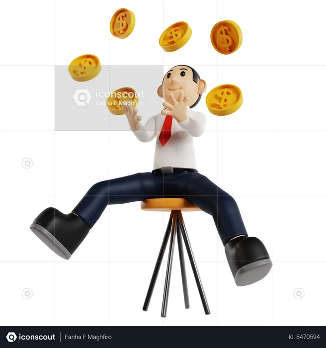Skillful Businessman Juggling Wealth  3D Illustration