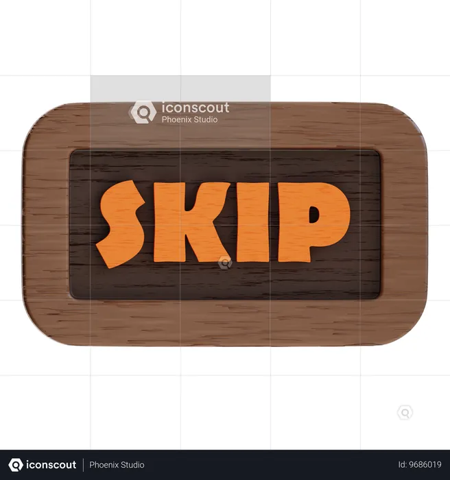 Skip Button  3D Icon