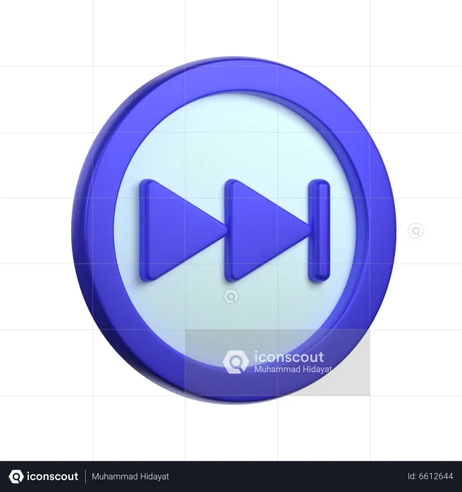 Skip Forward Button  3D Icon